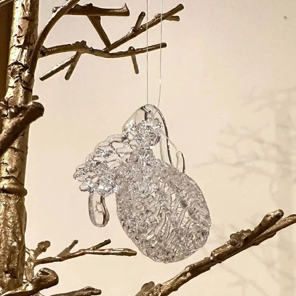 Vintage 70s Hand spun glass jug ornament
